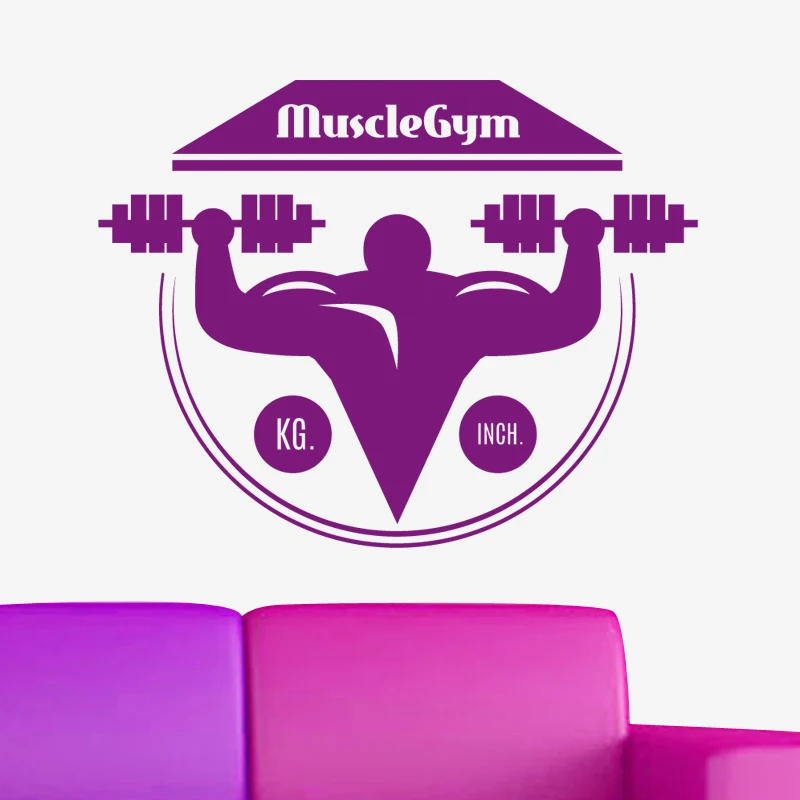 

Fitness Decal Gym Dumbbell Sticker Body-building Posters Vinyl Wall Decals Mural Fitness Words Crossfit Decal Muscle Gym Sticker