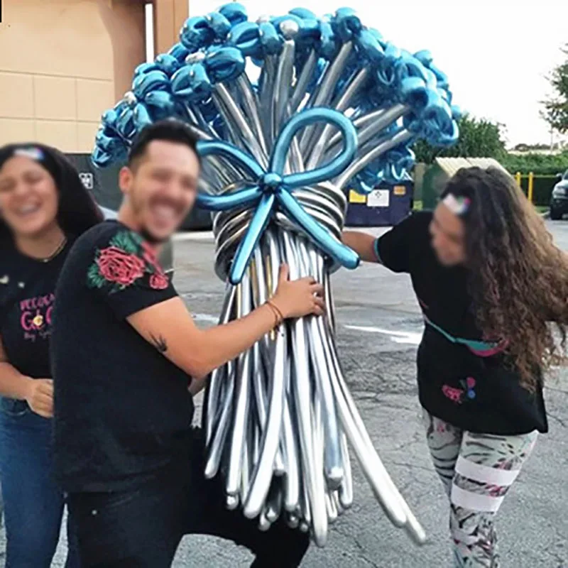 10 шт. волшебный Длинные Воздушные шары металлик длинная полоса шар блестящий