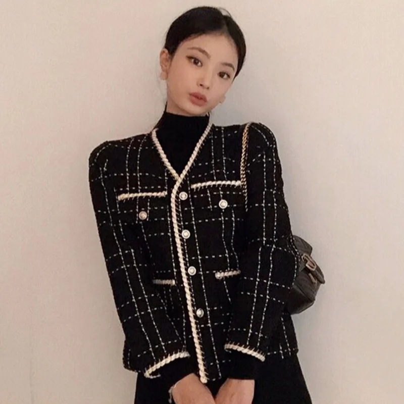 Женский кожаный пиджак в Корейском стиле шикарный свободного покроя с