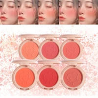 lasting natural lightweight breathable red rouge 6 colors blush makeup palette monochrome blush face mineral pigment