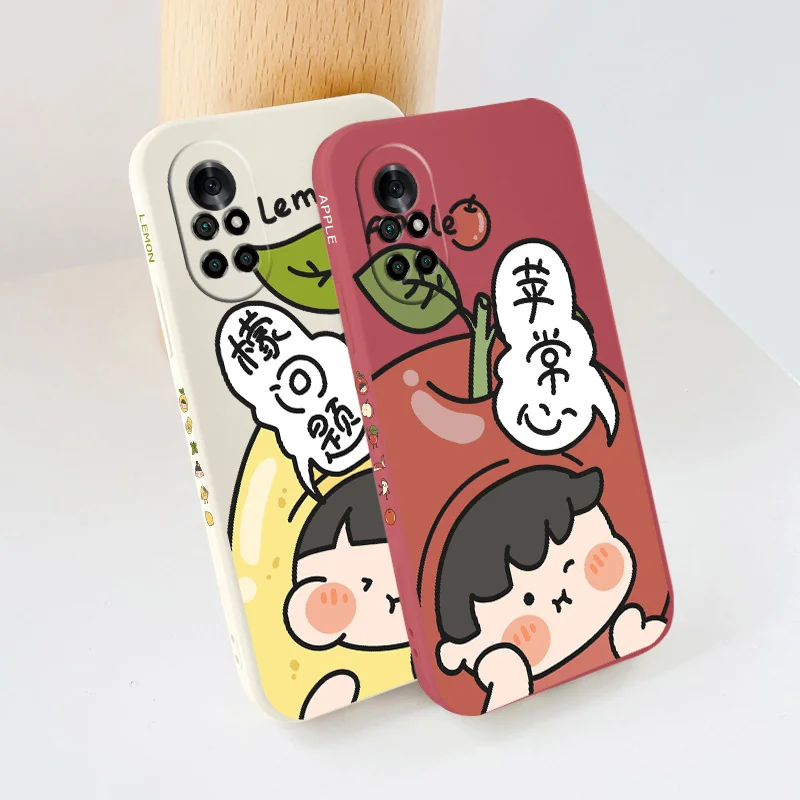 

Thick Fruited Apple Case For Huawei Nova8 8Pro 8SE Nova 7 7Pro 7SE 6 6se 5 5Pro 5Z 5I 5Ipro 5T 4 4E Liquid Silicone Cover