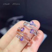 new style 925 silver inlaid natural tanzanite ring womens jewelry simple and generous a gift for girls