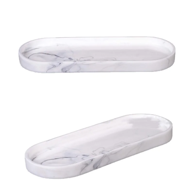 

Resin Tray Oval Ink Jewelry Bathroom Storage Display Plate Necklace Ring Earrings Painted Palette Holder Organizer Decoration