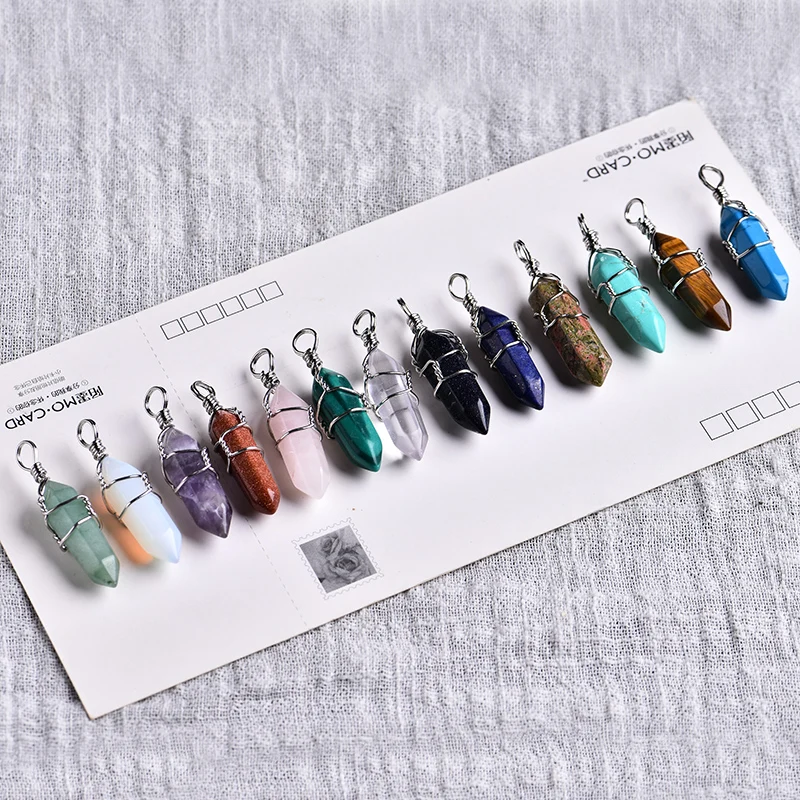 Кулон с натуральным кристаллом розового кварца аметистом Волшебная Подвеска для