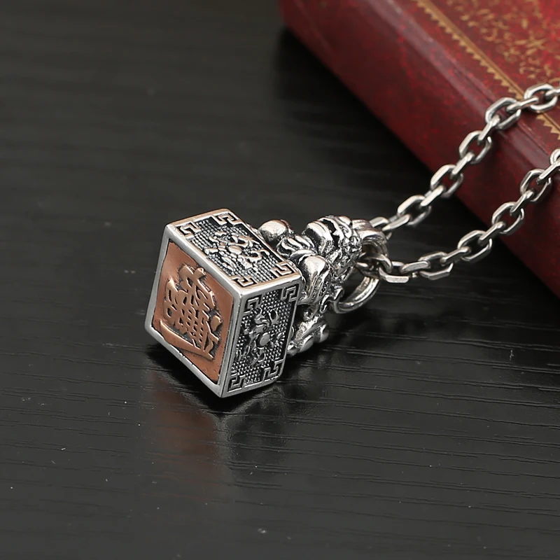 Новое серебряное ожерелье Lucky Pixiu Мужская индивидуальная подвеска в китайском