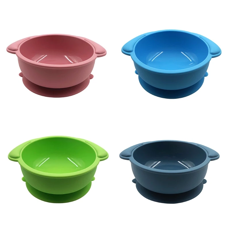 

Присасывающаяся обеденная тарелка для младенцев, обучающая тарелка для кормления, Нетоксичная силиконовая однотонная миска без БФА для но...