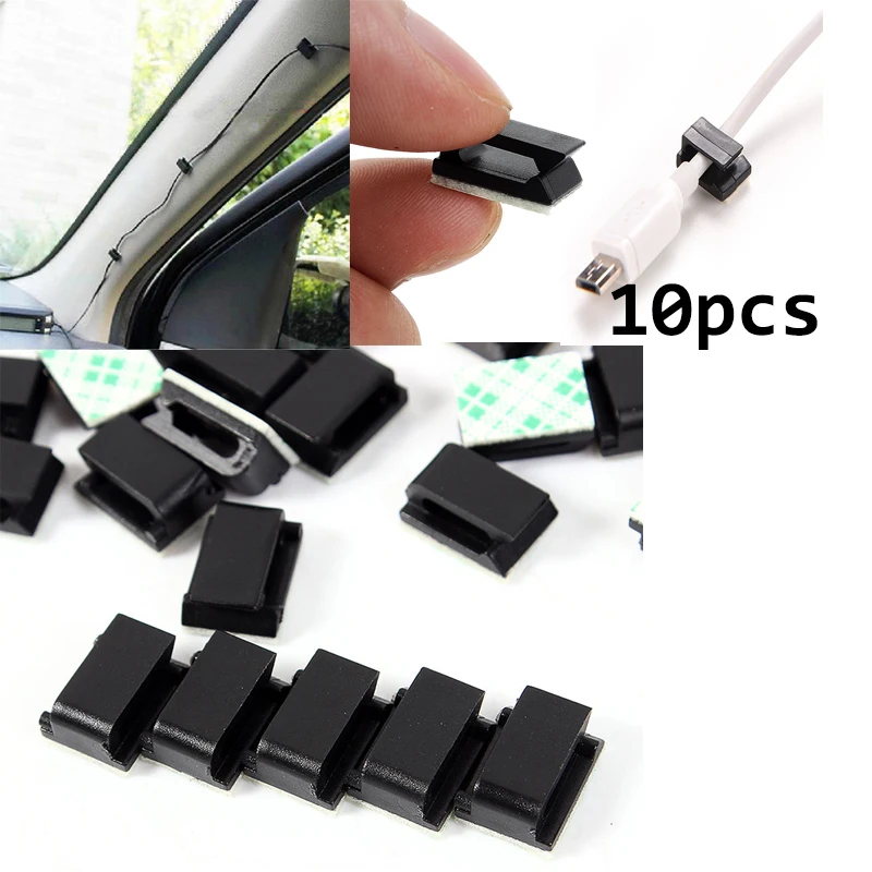 

10pcs/lot Self-Adhesive Car Cable Organizer Clips Cable Winder Drop line Holder Management Desk Wire Tie Fixer Cable Winder