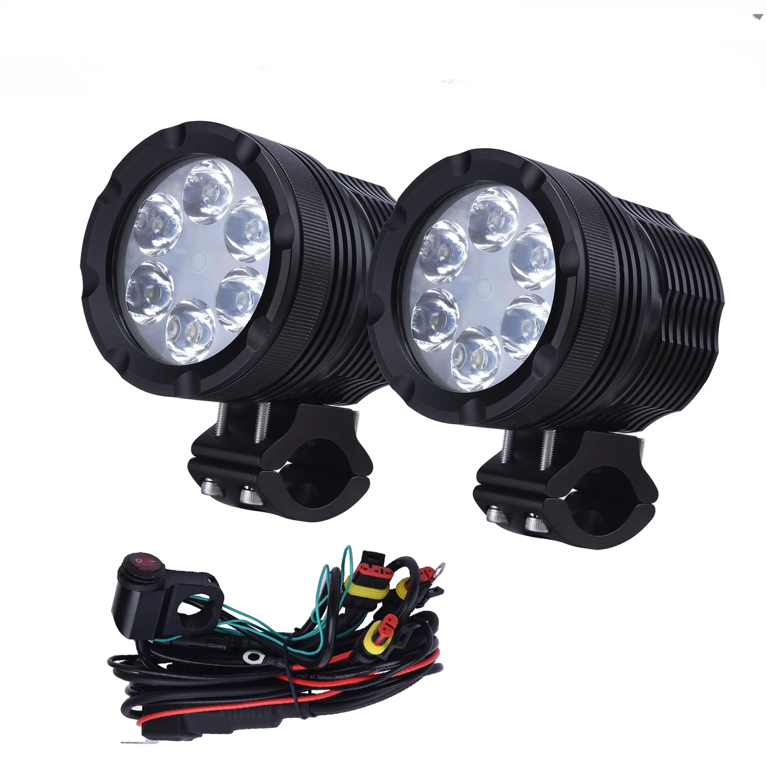 

2 шт. 60 Вт мотоциклетный головной светильник 6000лм мотоцикл U3/XML светодиодный мото вождения противотуманный Точечный светильник с монтажными...