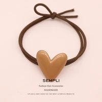 sempli high elastic coffee rubber bands for womens gold geometric elastic hair bands for girls hair accessories bracelets