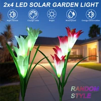 hymela led solar simulation lily flower light yard garden decorative flower lights waterproof outdoor landscape lawn lamp