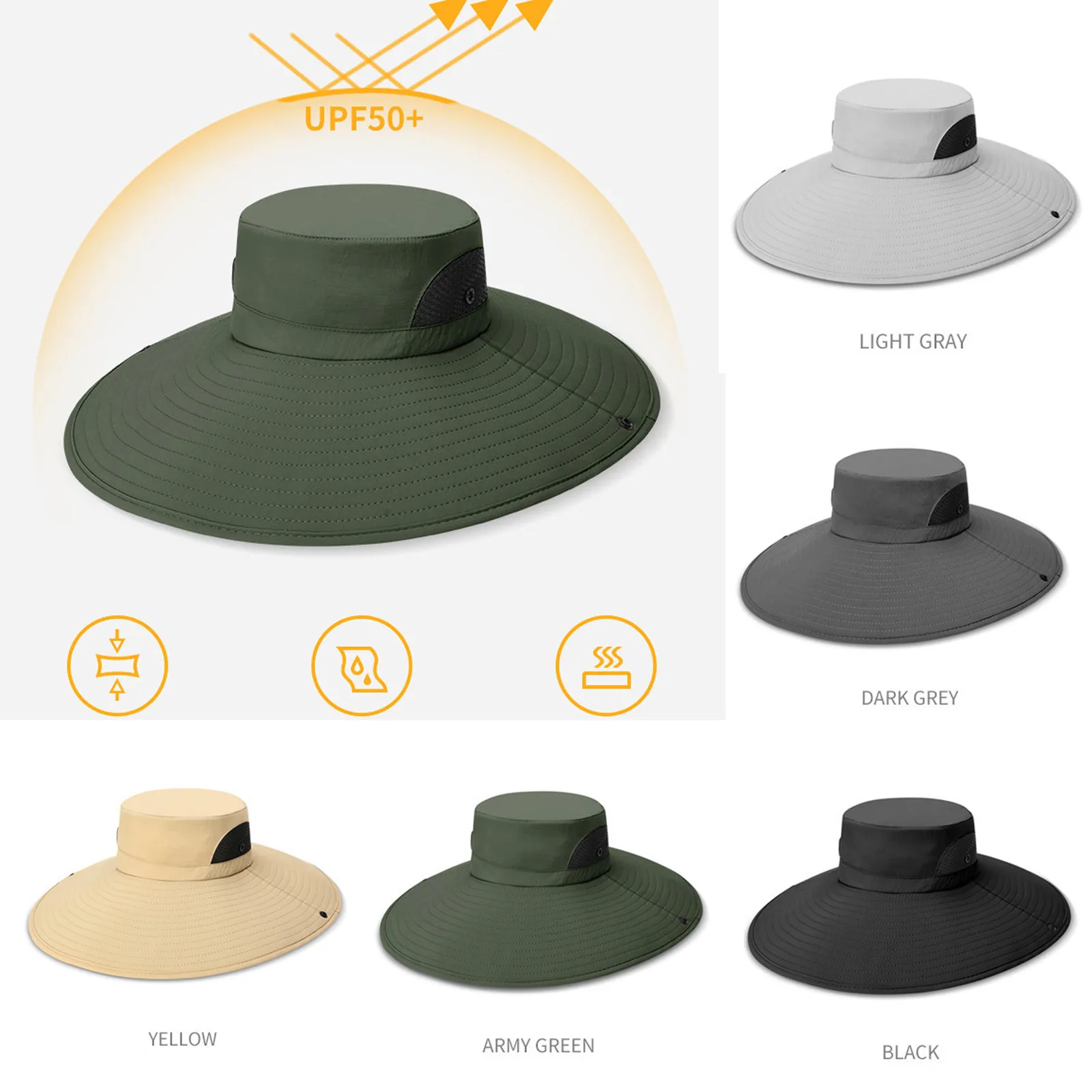 

Men's Outdoor Travel Mountaineering Hat Korean Big Eaves Sun Hat Men And Women Outdoor Travel Sunshade Hat 2021