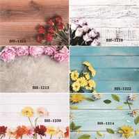 vinyl custom photography backdrops prop flower and wooden planks theme photography background 0102