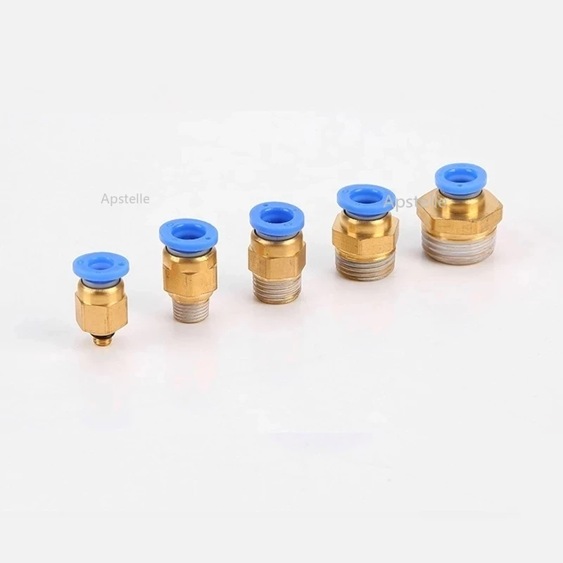 

16mm Hole X 1/2" BSPT ( OD:20.5mm) male thread Straight Quick Connector Pneumatic Fittings brass hose connector