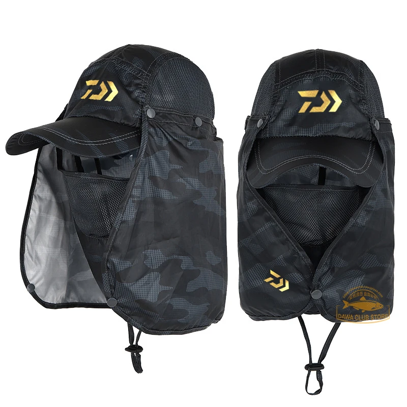 

DAIWA Summer Men Lady UV Protection Face and Neck Protection Fishing Hat Outdoor Motion Quick-drying Camouflage Sunscreen Hat