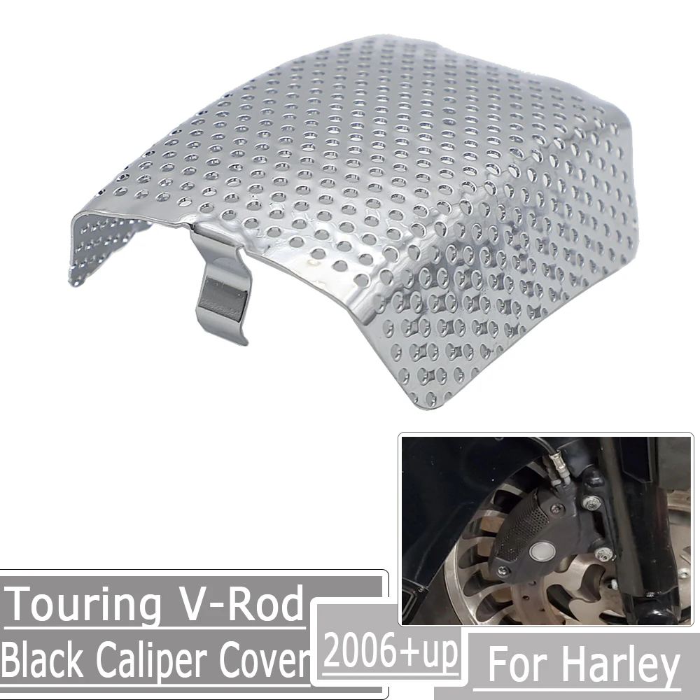 

Крышка переднего тормозного суппорта мотоцикла для Harley Touring 2008-2019 V-Rod 2006-2019 Черная защитная крышка из нержавеющей стали