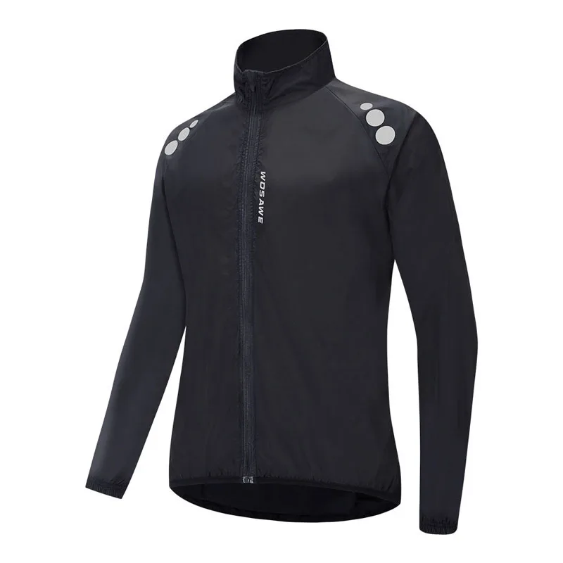 

Wosawe Running Jerseys Polyester Breathable Reflective Strip Waterproof Windproof Cycling Jersey for Biking, Running, Hiking