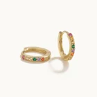 Женские серьги из серебра 925 пробы с разноцветным Цирконом