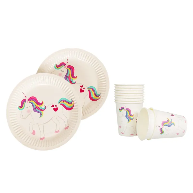 20 шт./компл. цветные бумажные стаканы в полоску и тарелки украшение на свадьбу