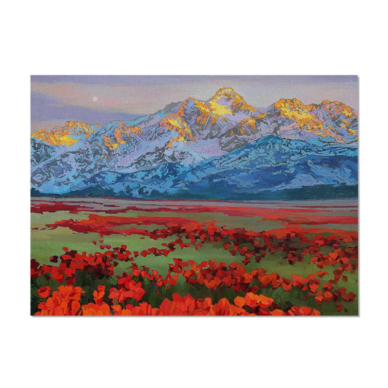 

Fuwatacchi Fashion Pattern Table Mat Creative for Wedding Kitchen Decor Placemat Dining Accessories Landscape Painting Tablemat