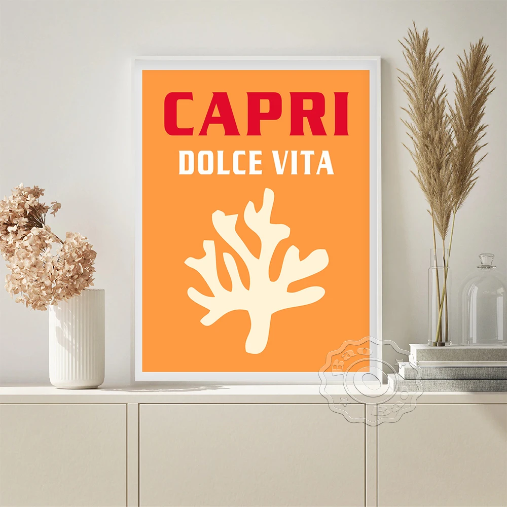 

Capri Dolce Vita Book Cover Illustration Art Prints Poster Abstract Graphic Wall Picture Modern Minimalist Bedroom Home Decor