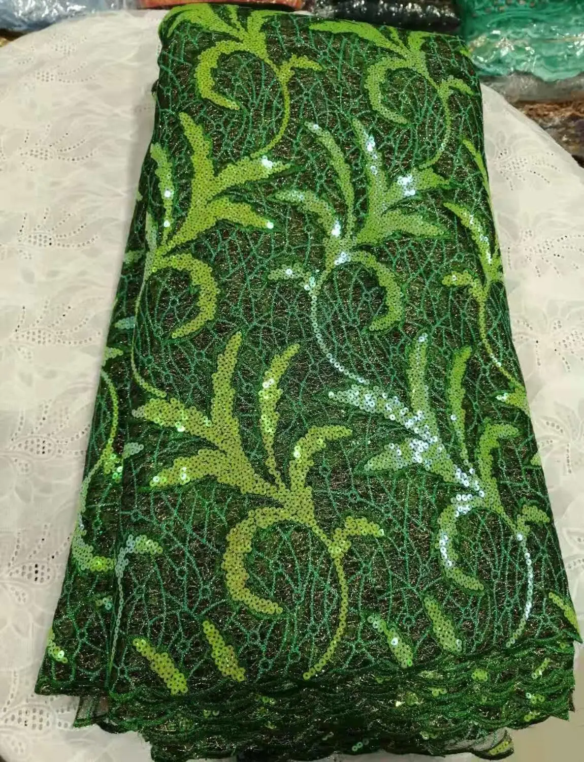 2019 Высокое качество Французский нигерийский тюль с блестками африканский сетка