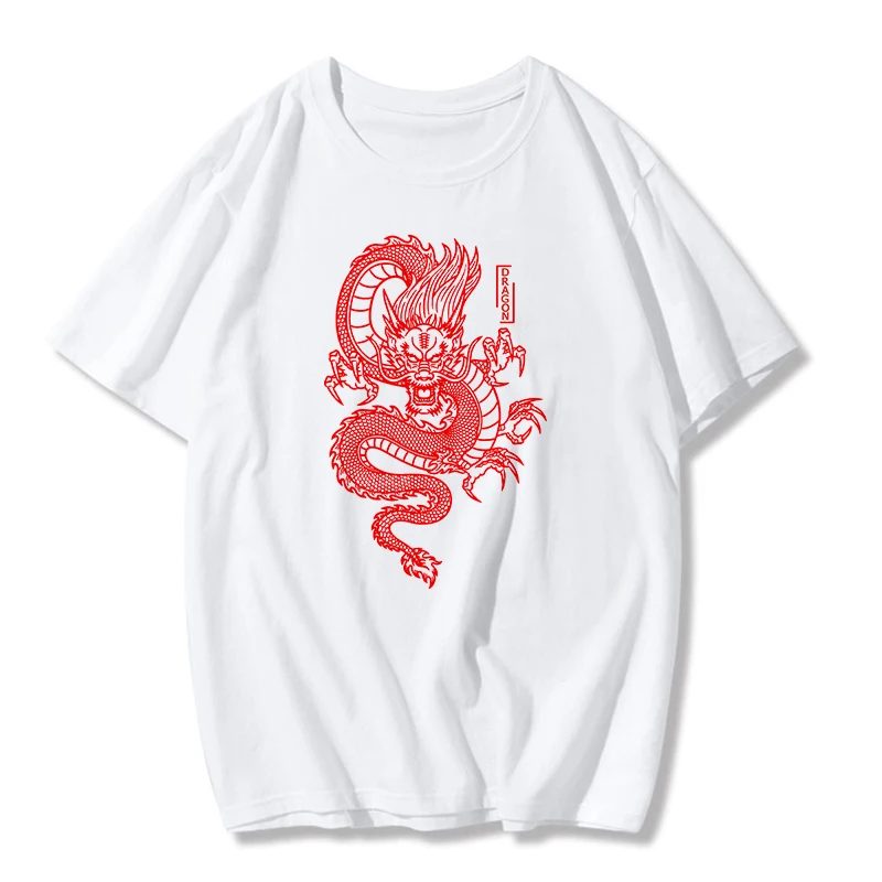 

Punk women's Top Tee ulzzang Harajuku vintage Chinese dragon print T-shirt summer new large size loose streetwear women clothes