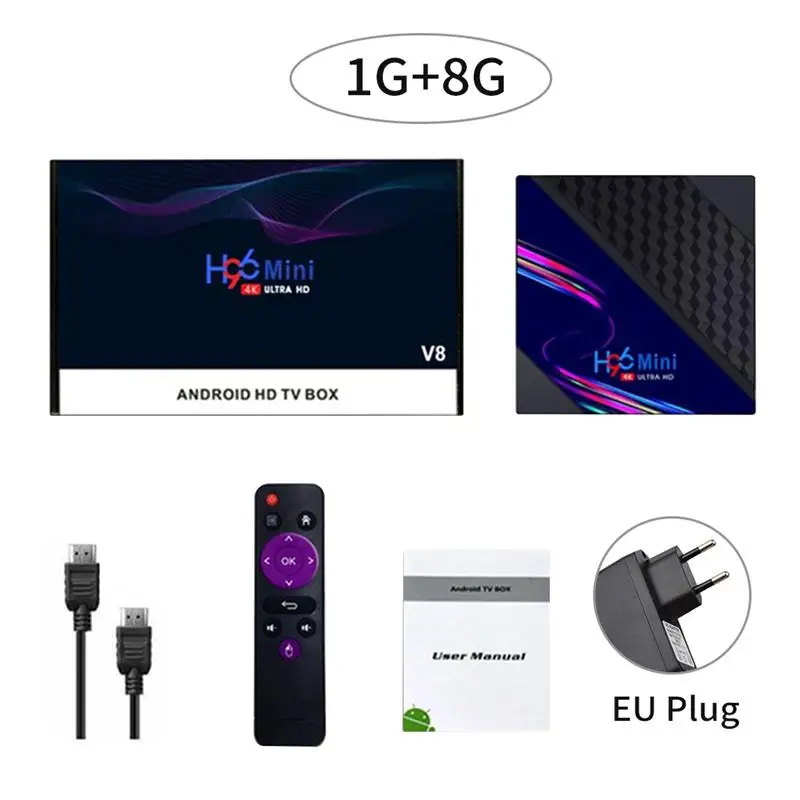 

TV Box Remote Control Media Player TV WiFi Network Media Player 4K Resolution Television Box HD Flat Design Fox DVB-T2 TV Antenn