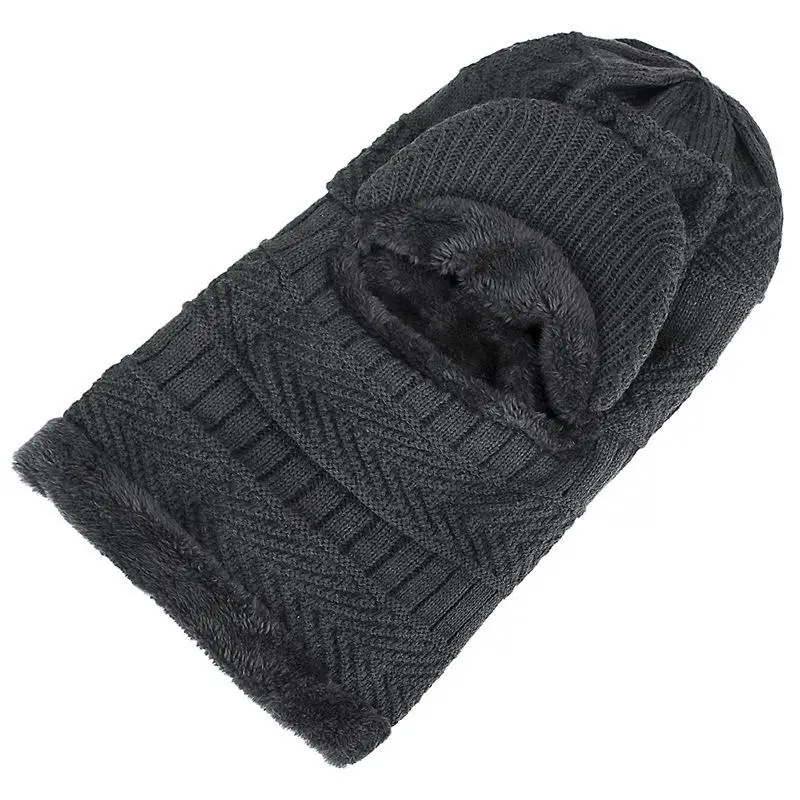 COKK Skullies Beanies, мужская вязаная шапка, мужская шапка плюс Gorras Bonnet, теплые толстые зимние головные уборы для мужчин и женщин, бини, эластичная шапка - Цвет: Gray