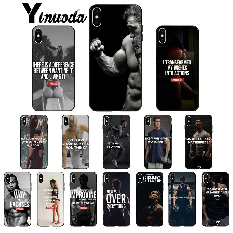 Yinuoda Фитнес Бодибилдинг мотивация для мужчин и девочек чехол телефона iPhone 5 5Sx 6 7