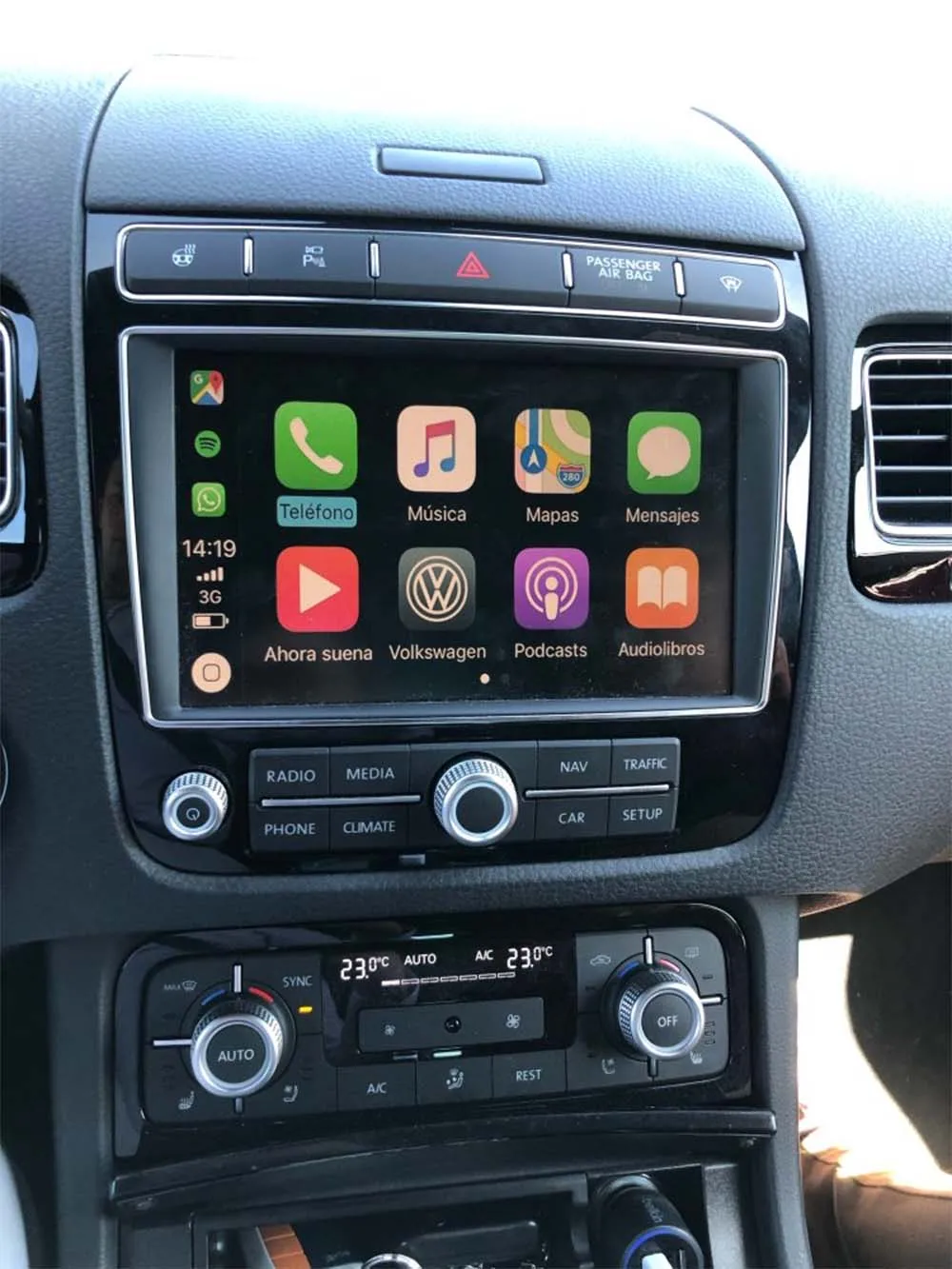 Sinairyu Wifi беспроводной Apple Carplay для 2010- Volkswagen Toureg Golf с iOS13 Android зеркало Android авто зеркало в форме яблока