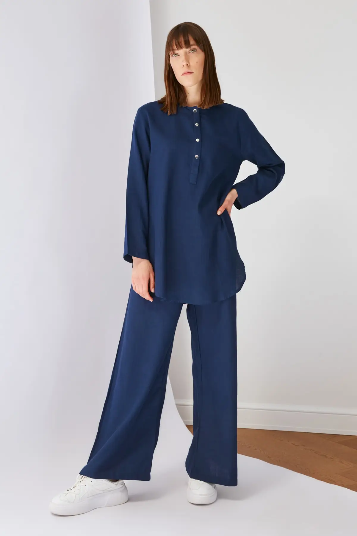 Navy Blue Tunic Pants Bottom-Top Suit/ISLAMIC CLOTHING /HIJAB FASHION/TURKISH FASHION