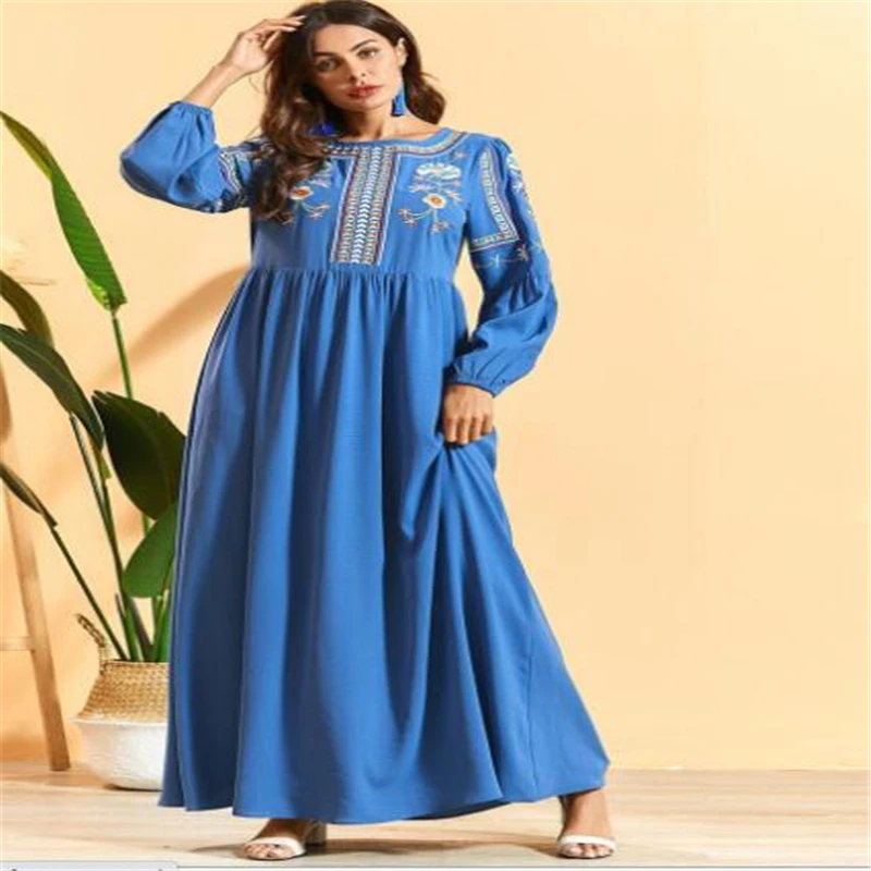 Женское платье макси в этническом стиле ретро размера плюс 4XL свободное