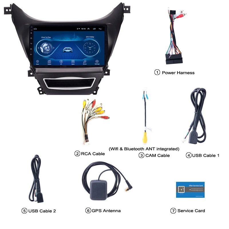 Android 8.1 2.5D Tempered HD Touchscreen 9 inch Radio for Hyundai Elantra/Avante 2012-2014 with Bluetooth USB WIFI support SWC | Автомобили