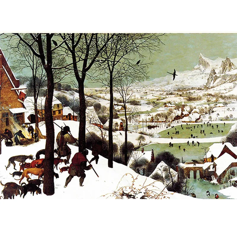 Фото Пазл для взрослых 2000 штук голландская известная картина Снежный Охотник Большая