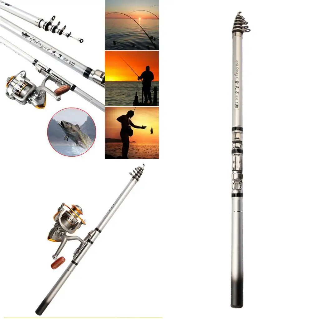 

Fishing Rods Telescopic Travel Fishing Pole 5.2:1 Telescopic Rock Fishing Rod Casting Reel for Fisherman