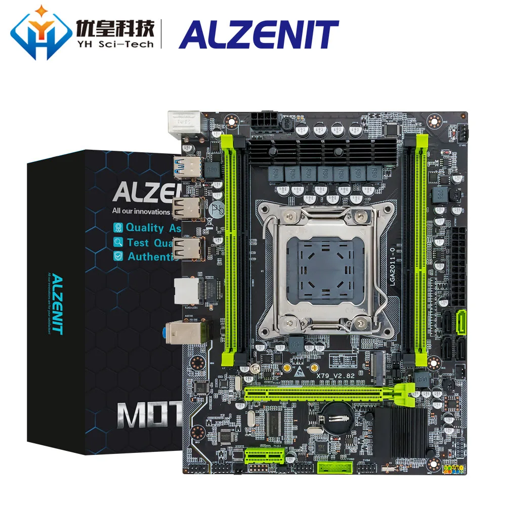 Материнская плата ALZENIT новая материнская Intel X79 LGA 2011 Xeon E5 RECC/Non RECC DDR3 128 ГБ M.2 NVME NGFF