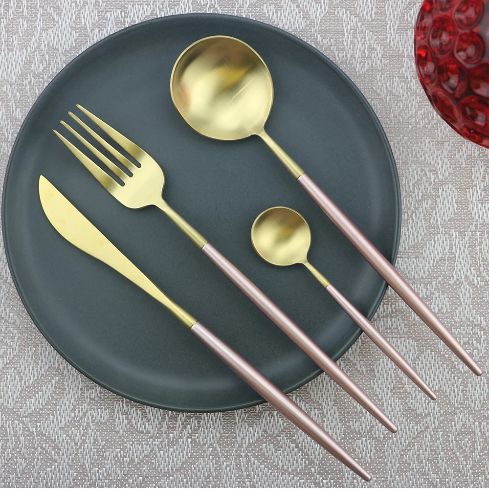 24pcs/lot Metal Dinnerware Set 304 Stainless Steel Home Party Flatware Knife Fork Spoon Teaspoon Kitchen Tableware | Дом и сад