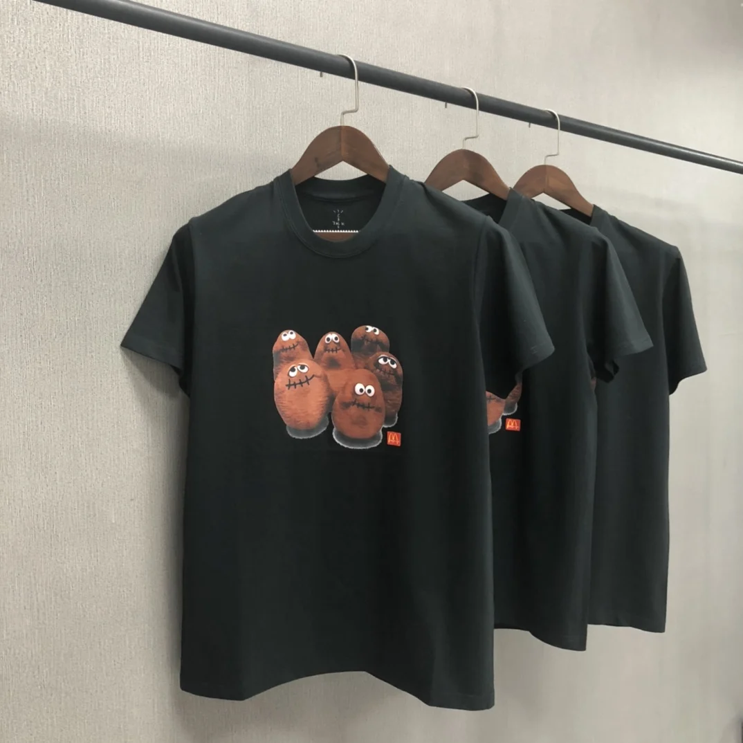 

2020 Hot Sale Fashion T-shirt Travis Scott x McDonaldâ€™s McDonaldâ€™s Co-branded Potato Print SQUAD T-SHIRT Short Sleeve