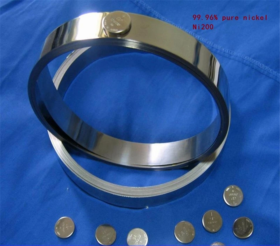 

99.96% Pure Nickel Plate Strap Strip Sheets pure nickel for Battery electrode Spot Welding Machine 0.15mm x 7mm x5000mm 5m/roll