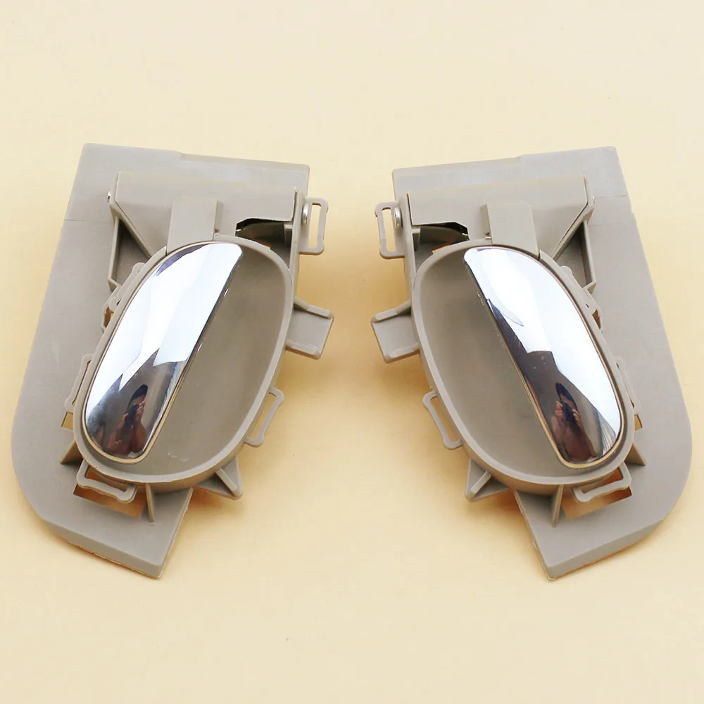 

LARBLL Car Styling Pair Chrome Beige Inside Interior Door Handle left Right for PEUGEOT 206 207 206cc Citroen C2