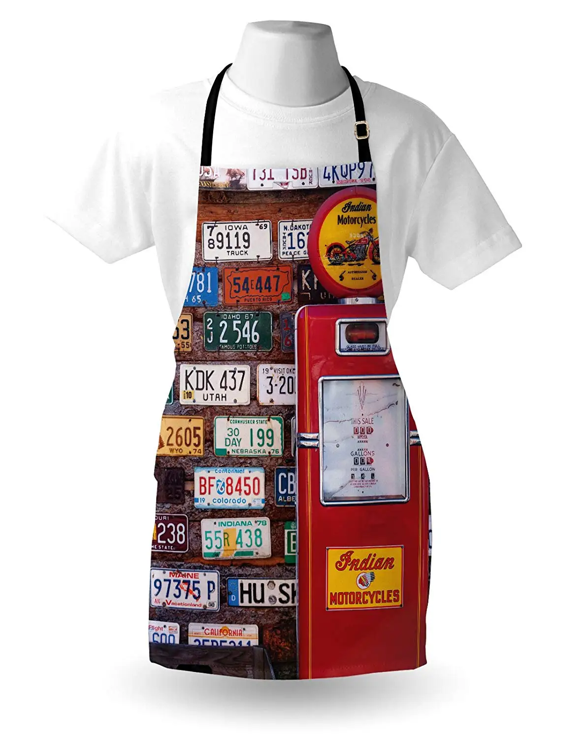 Американский фартук Различные старые американские номерные знаки за античный