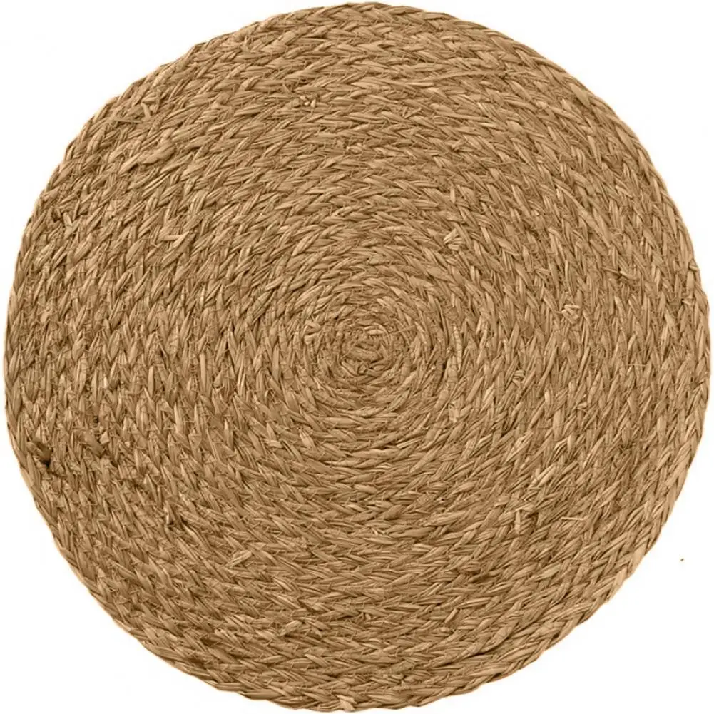 

Коврики кукурузная трава ручной работы, плетеные круглые коврики, теплоизоляционные коврики для украшения стола, аксессуары, оптовая прода...