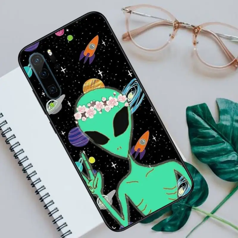 

Fashion Cartoon Aesthetics Alien Space Phone Case For Huawei P9 P10 P20 P30 Pro Lite smart Mate 10 Lite 20 Y5 Y6 Y7 2018 2019