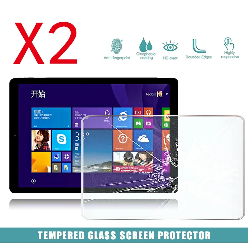 

2Pcs Tablet Tempered Glass Screen Protector Cover for Teclast X10HD 3G Full Screen Coverage Explosion-Proof Anti-Scratch Screen