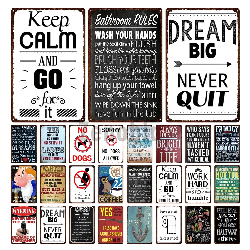 Мотивационный Предупреждение ительный знак для мечты винтажный металлический