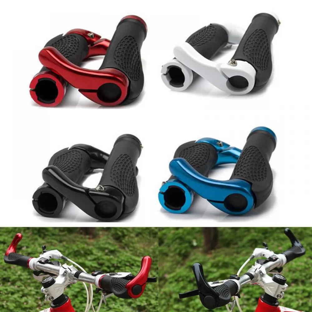 

Bicycle Grip Handlebar End Cap Aluminium Alloy Lock Mountain Handle Grip Bike Anti-Skid Rubber Bicycle Skid-Proof Grips Accessor