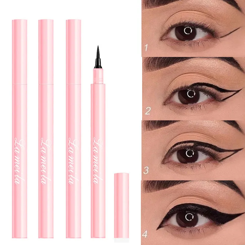 Водостойкая жидкая подводка карандаш быстросохнущая натуральная Черная