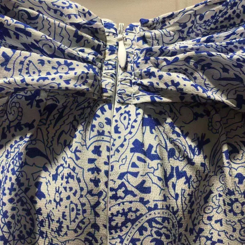 

2020 new mulberry silk print irregular hem skirt type A