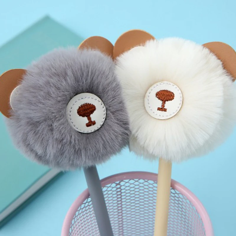 

20 Pcs/Lot Cartoon Bear Hair Ball Gel Pen Signature Pen School Office Supply Gift