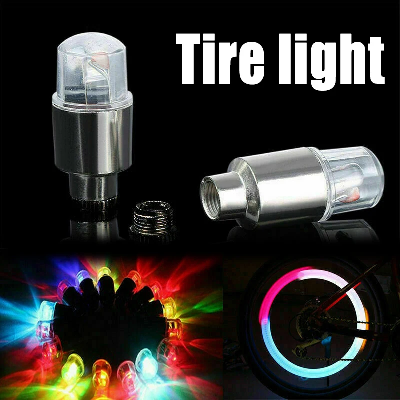 

2Pcs Waterproof Car Tire Valves Stem Cap Light Truck Motorcycle Bike Wheel Valves Dust Cover Blue Neon Strobe LED Tire Lamp